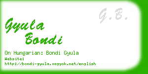 gyula bondi business card